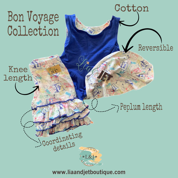 Bon Voyage Collection- Reversible Peplum Set