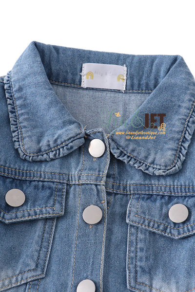 Distressed Denim Jacket (size 10 left)