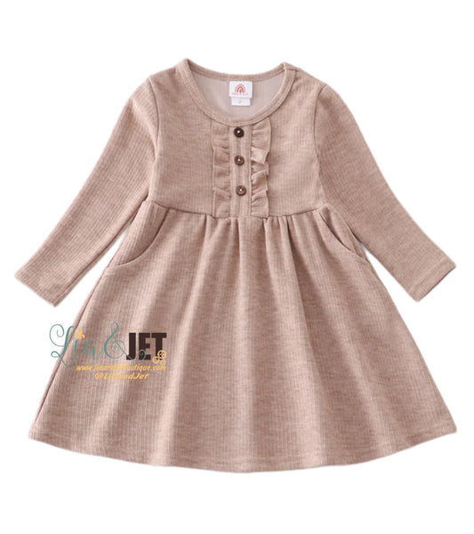 Ribbed Sweater Dress_Oatmeal