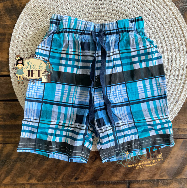 Dino Plaid short set