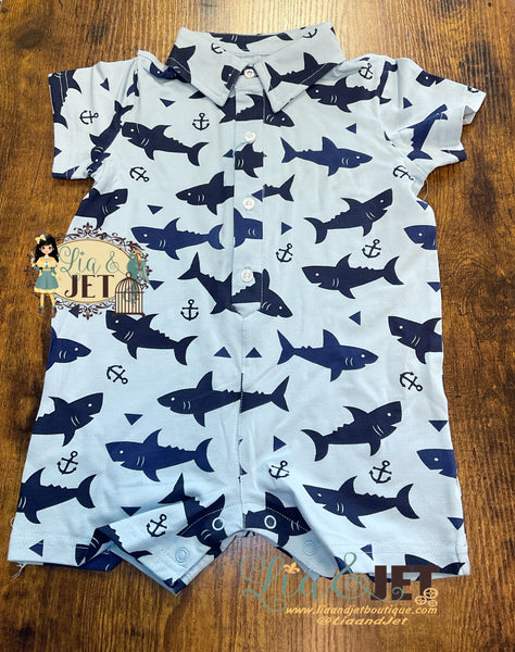 Shark Printed Romper