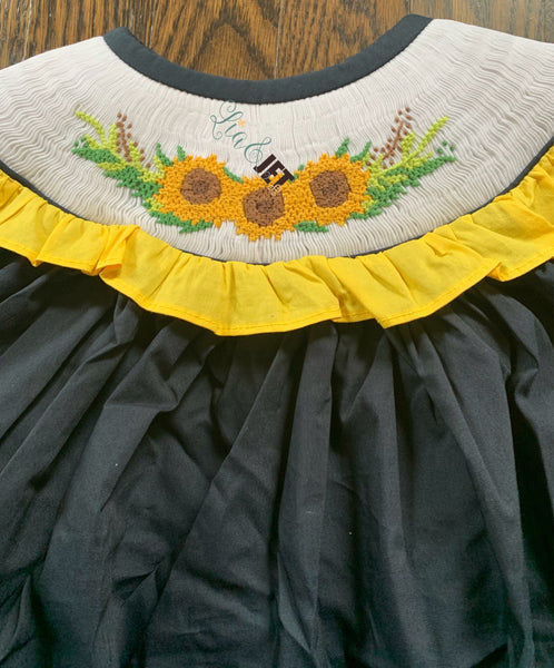 (I001) Sunflower Smocked Bubble