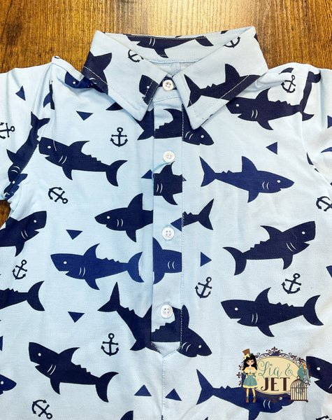 Shark Printed Romper