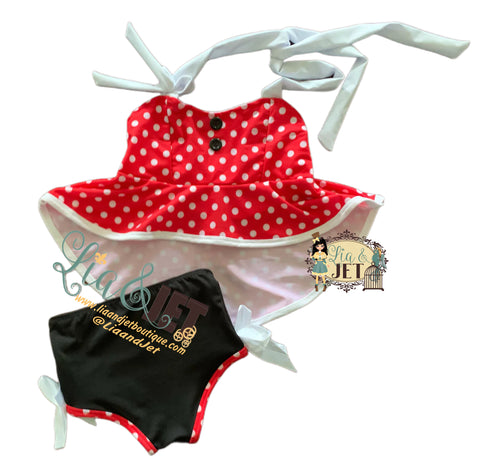 Minnie Dot Vintage Style Swimsuit- 2 piece