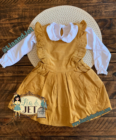 Corduroy Pinafore~ Mustard