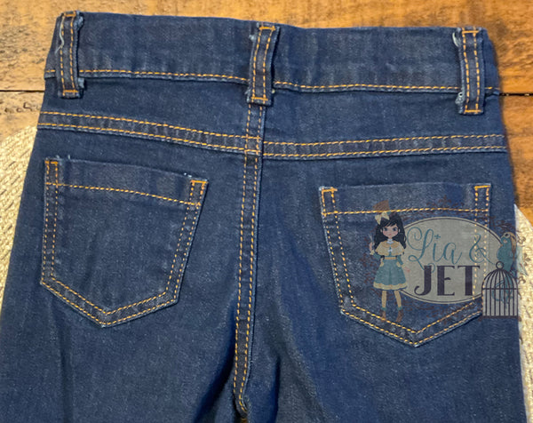 Dark Denim distressed Bells (4T left)