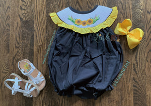 (I001) Sunflower Smocked Bubble