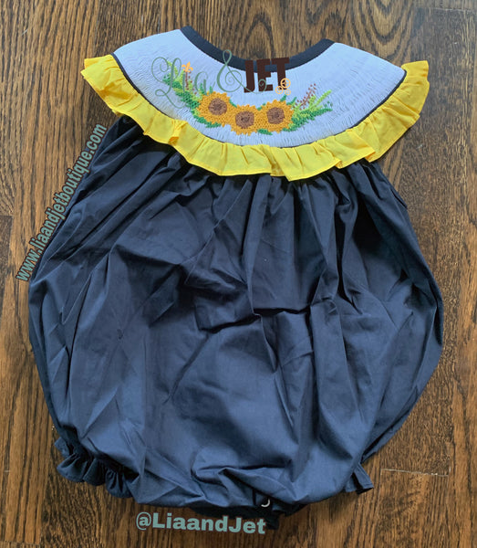 (I001) Sunflower Smocked Bubble